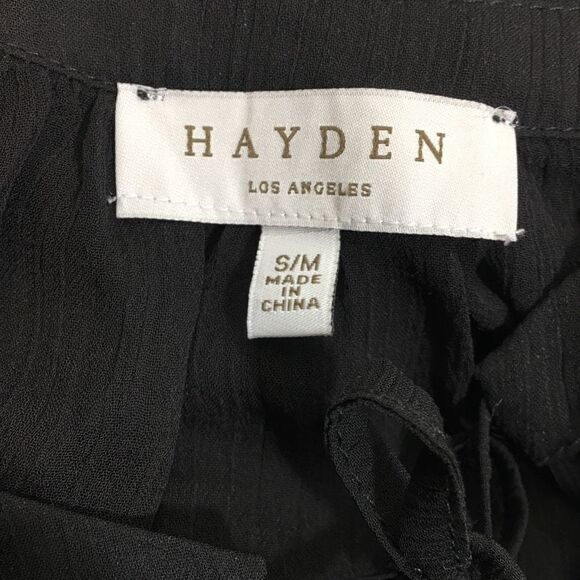 Hayden Women's Mesh Floral Lace and Sheer Peasant Blouse Size S - Picture 6 of 7